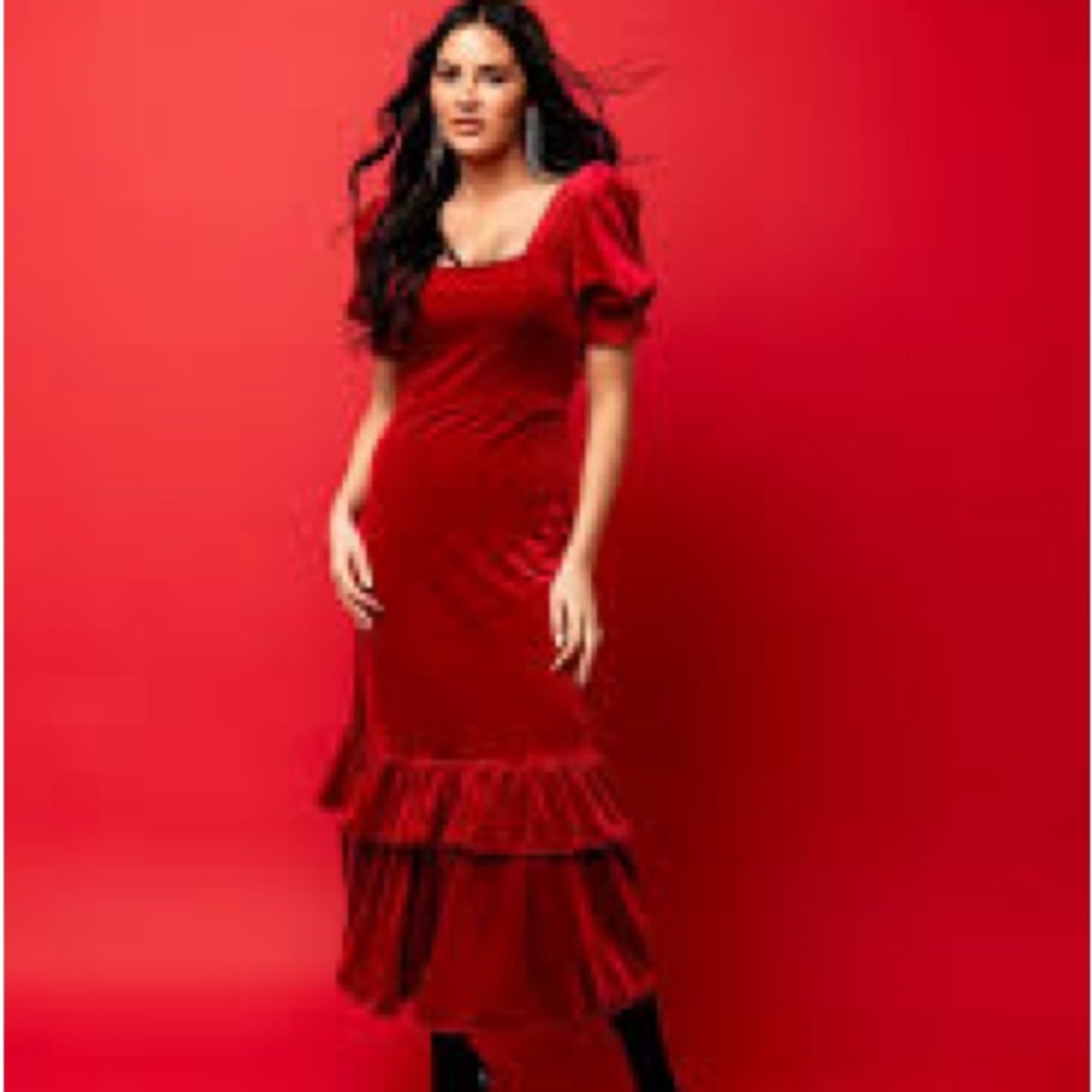 NWT MSRP $188 Rachel Parcell red velvet dress